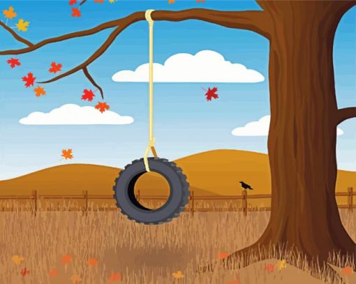 Tree Swing Illustration paint by number