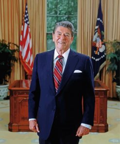 US President Ronald Reagan paint by number