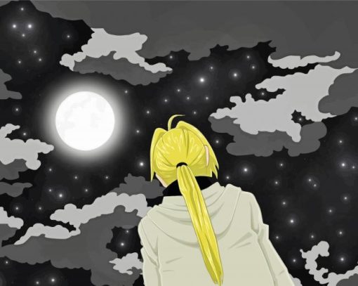 Winry Rockbell Looking To Moon paint by number