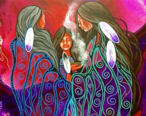 Abstract Native Women paint by number