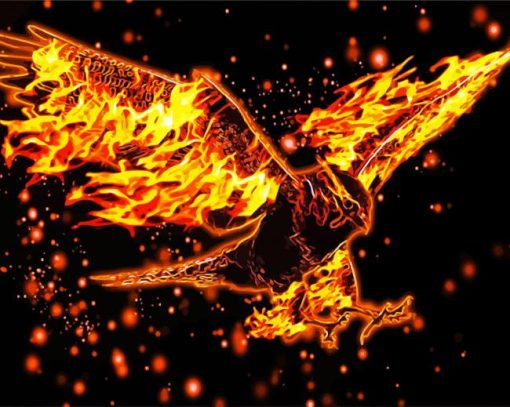 Abstract Burning Eagle Fire paint by number