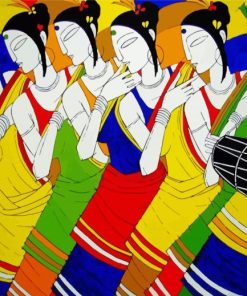 Aesthetic Abstract Indian Women paint by number