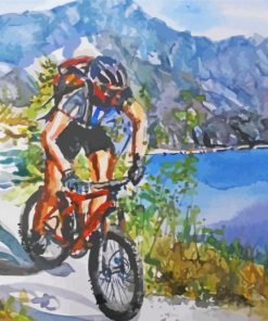 Aesthetic Mountain Bike Art paint by number