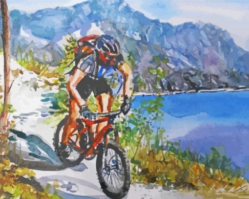 Aesthetic Mountain Bike Art paint by number