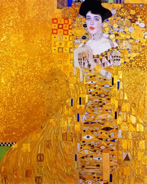 Aesthetic Woman In Gold paint by number