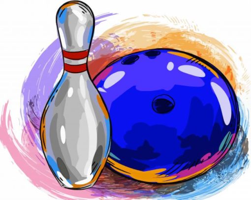 Aesthetic Bowling Art Illustration paint by number