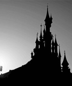 Black And White Disney Silhouette paint by number