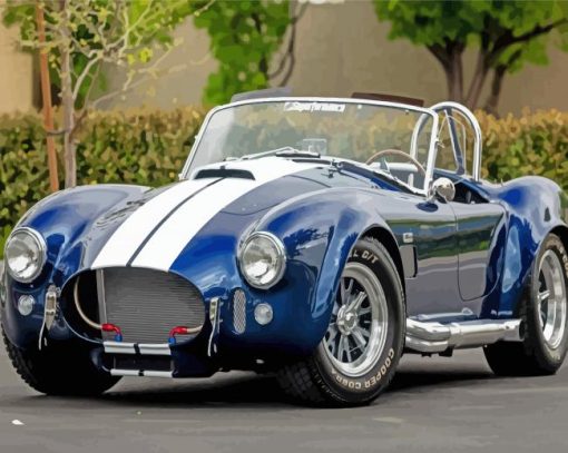 Blue Ford Shelby Cobra paint by number