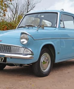 Blue Ford Anglia Car paint by number