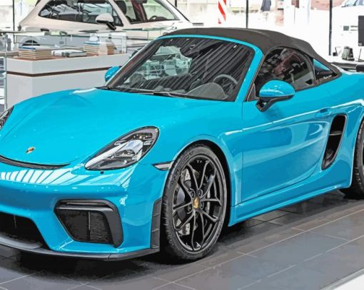 Blue Porsche Boxster paint by number