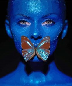 Blue Lady And Butterfly paint by number