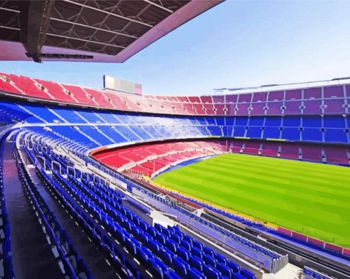 Camp Nou Stadium In Spain paint by number