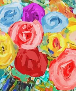 Colorful Contemporaries Flowers paint by number