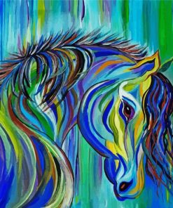 Colorful Native American Horse paint by number