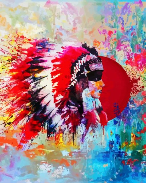 Colorful Native Art paint by number