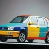 Colorful Vw Golf Car paint by number