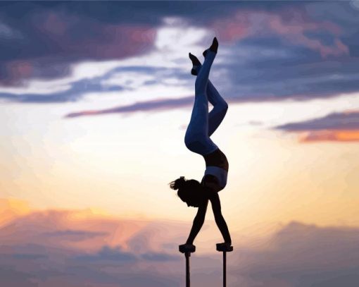 Contortionist Girl With Sunset paint by number