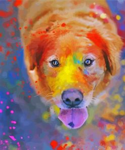 Cute Dog Splatter paint by number