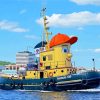 Cute Tug Boat paint by number