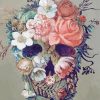 Flowers Skull Art paint by number