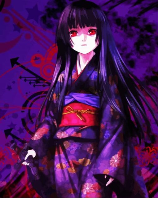 Hell Girl Anime Character paint by number