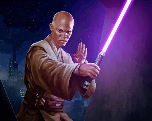 Mace Windu Jedi paint by number