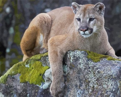 Mountain Lion Cougar Animal paint by number