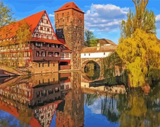 Nuremberg Canal paint by number