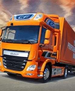 Orange Lorry paint by number