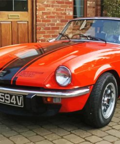 Orange Triumph Spitfire paint by number