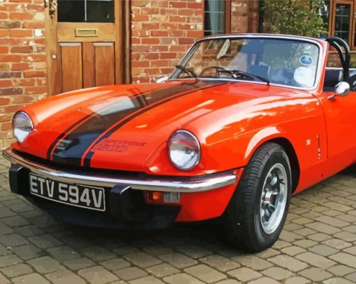 Orange Triumph Spitfire paint by number