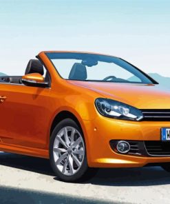 Orange Vw Cabriolet paint by number