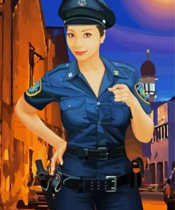 Police Woman Art paint by number