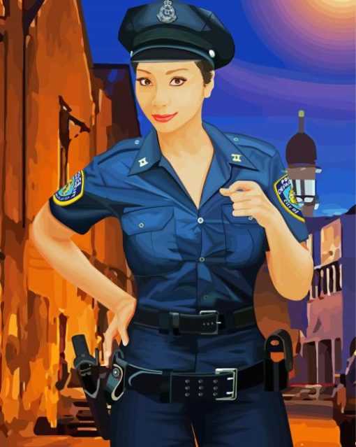 Police Woman Art paint by number