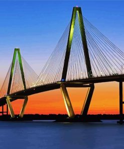 Ravenel Bridge Sunset Charleston South Carolina Paint by number