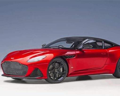 Red Aston Martin Car paint by number