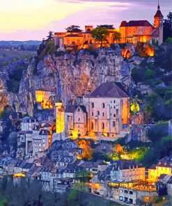 Rocamadour Village paint by number