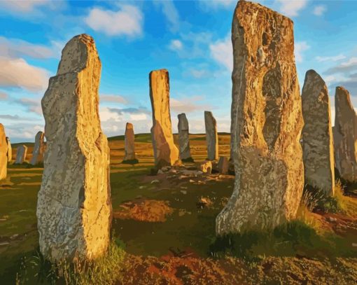 Standing Stones Landscape paint by number