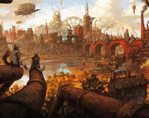 Steampunk City Art paint by number