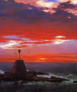 Sunset Seascape Frederic Church paint by number