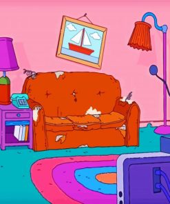 The Simpsons Family Room paint by number