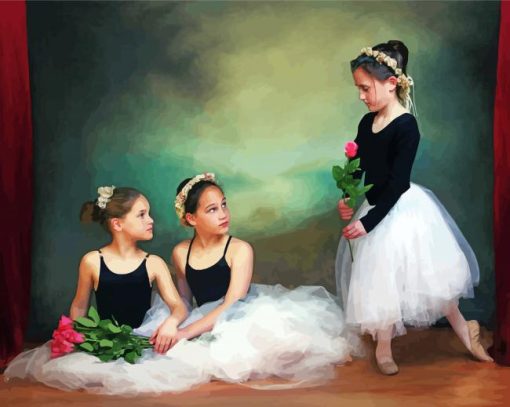 Three Girls Ballerinas paint by number