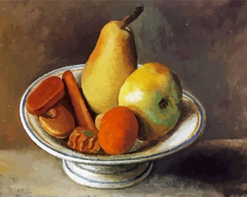 Vintage Fruit In Bowl paint by number