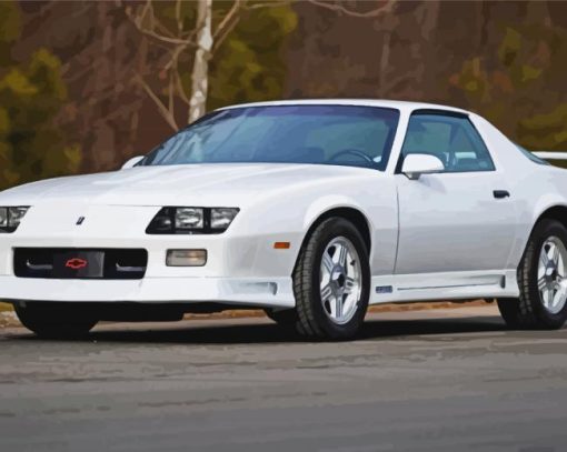 White 1991 Camaro paint by number