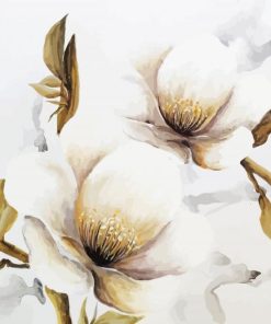 White Contemporaries Flowers paint by number