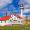 Whitefish Point Lighthouse Michigan paint by number