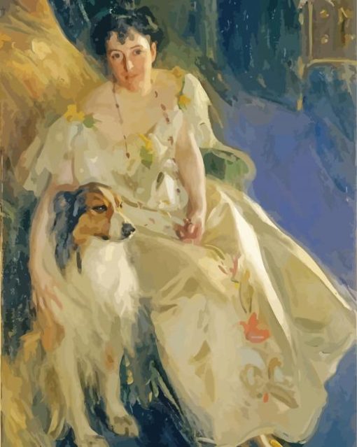 Woman And Dog Zorn paint by number