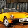 Yellow Triumph Spitfire paint by number