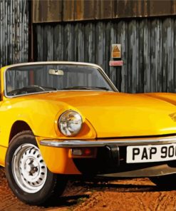 Yellow Triumph Spitfire paint by number