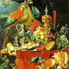 A Richly Laid Table With Parrots By Jan Davidsz De Heem paint by number